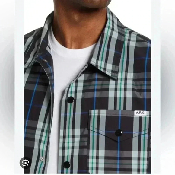 NWT A.P.C. Alfred Check Shirt Jacket Plaid Shacket size Medium - Picture 3 of 12